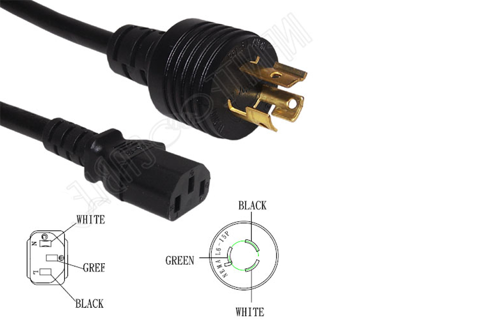 Power Cord (USA): 10 ft, 15A/250VAC